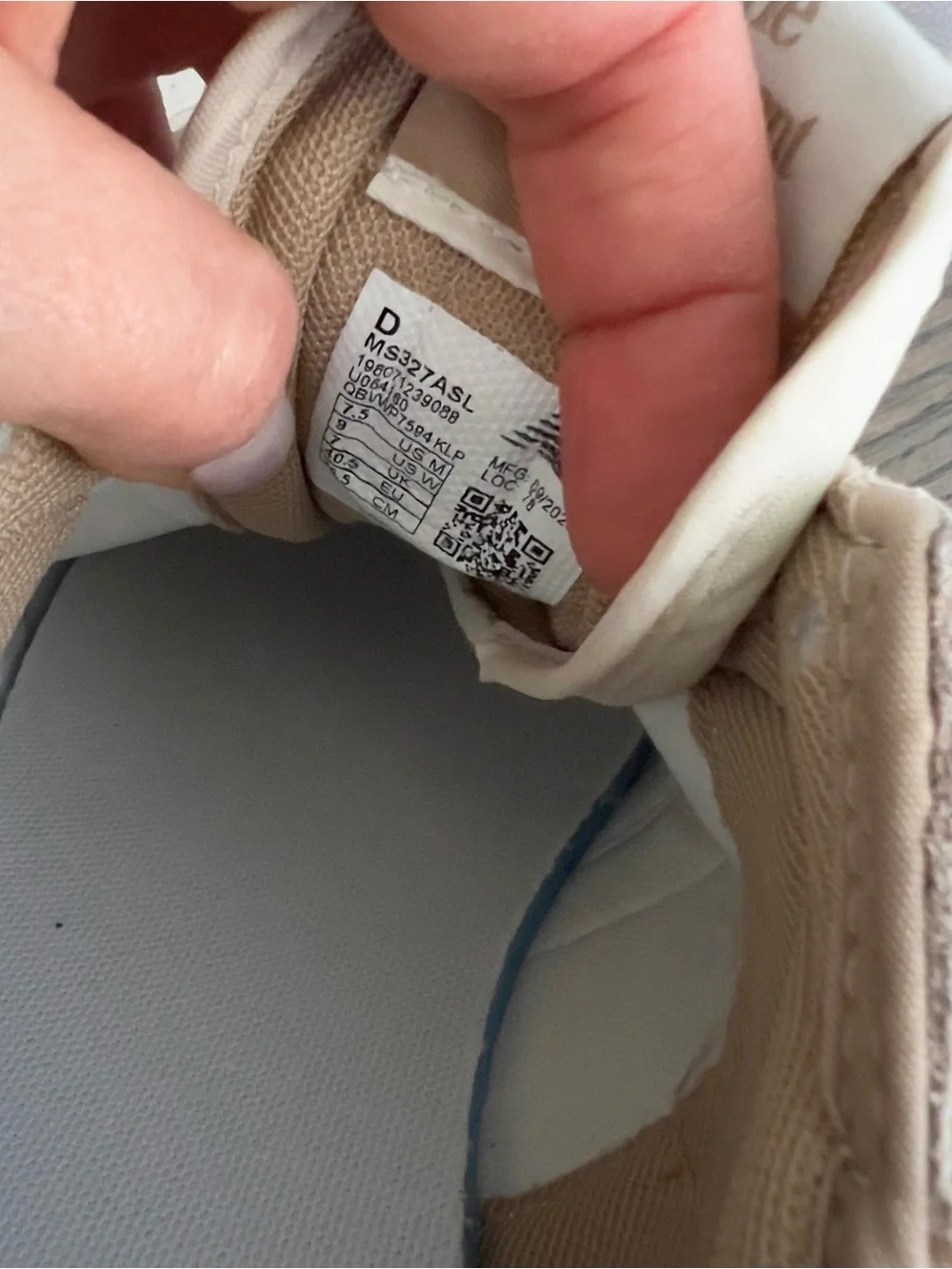 New Balance Beige and White Retro Runner Sneakers - Picture 7 of 8